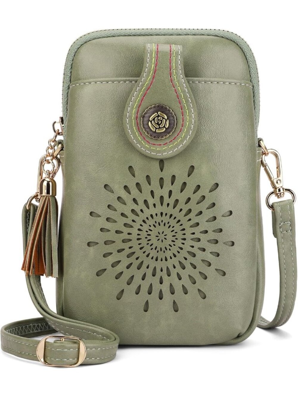 Lightweight Vegan Leather Crossbody Bag for Women, Cute Cell Phone Purse with